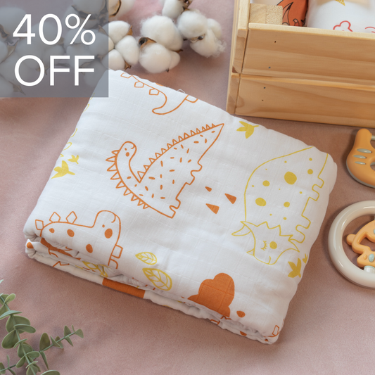 Organic Cotton Interlock Crib Sheet - Dinos - Animal Collection