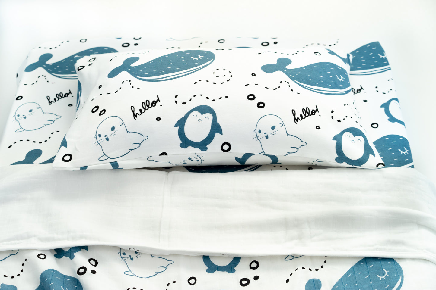 Organic Cotton Interlock Crib Sheet - Arctic- Animal Collection - Magnolia Organics