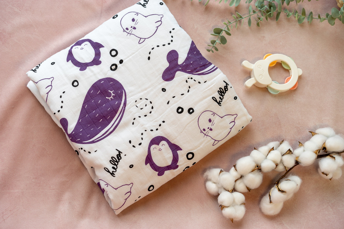 Organic Cotton Interlock Crib Sheet - Arctic- Animal Collection - Magnolia Organics